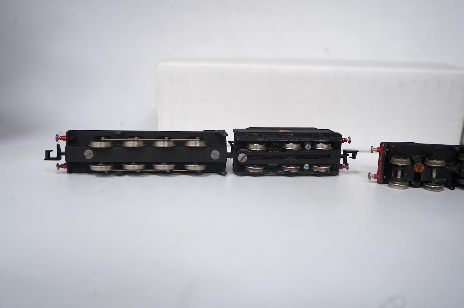 Three boxed Union Mills Models N gauge railway BR locomotives; a Class B12/3, 61572, a Class J39, 64736, and a Class Q2, 63344. Condition - good.